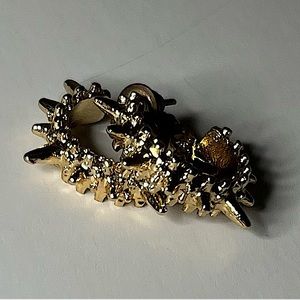 Gold Tinted Spiky Earring Set